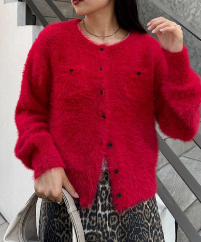 迷你口袋混紡羽絨開衫