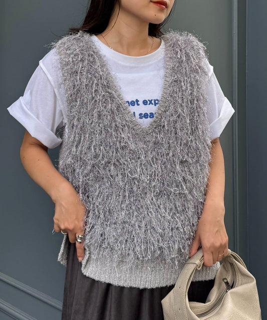 V領環形流蘇馬甲