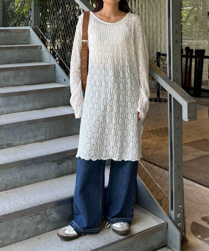 透視蕾絲連衣裙