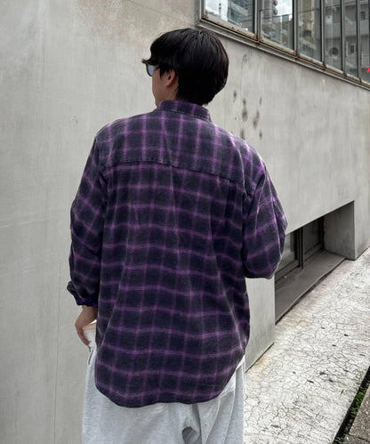 【Franklin Climbing】【LEGACY】復古格紋加工毛襯衫