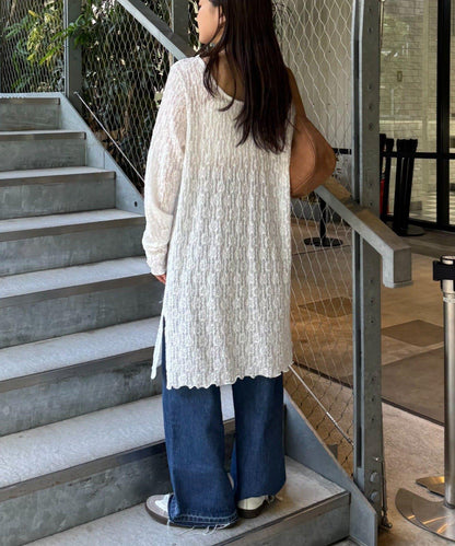 透視蕾絲連衣裙