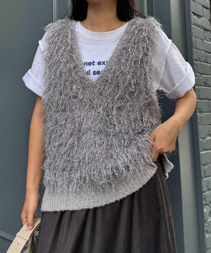 V領環形流蘇馬甲