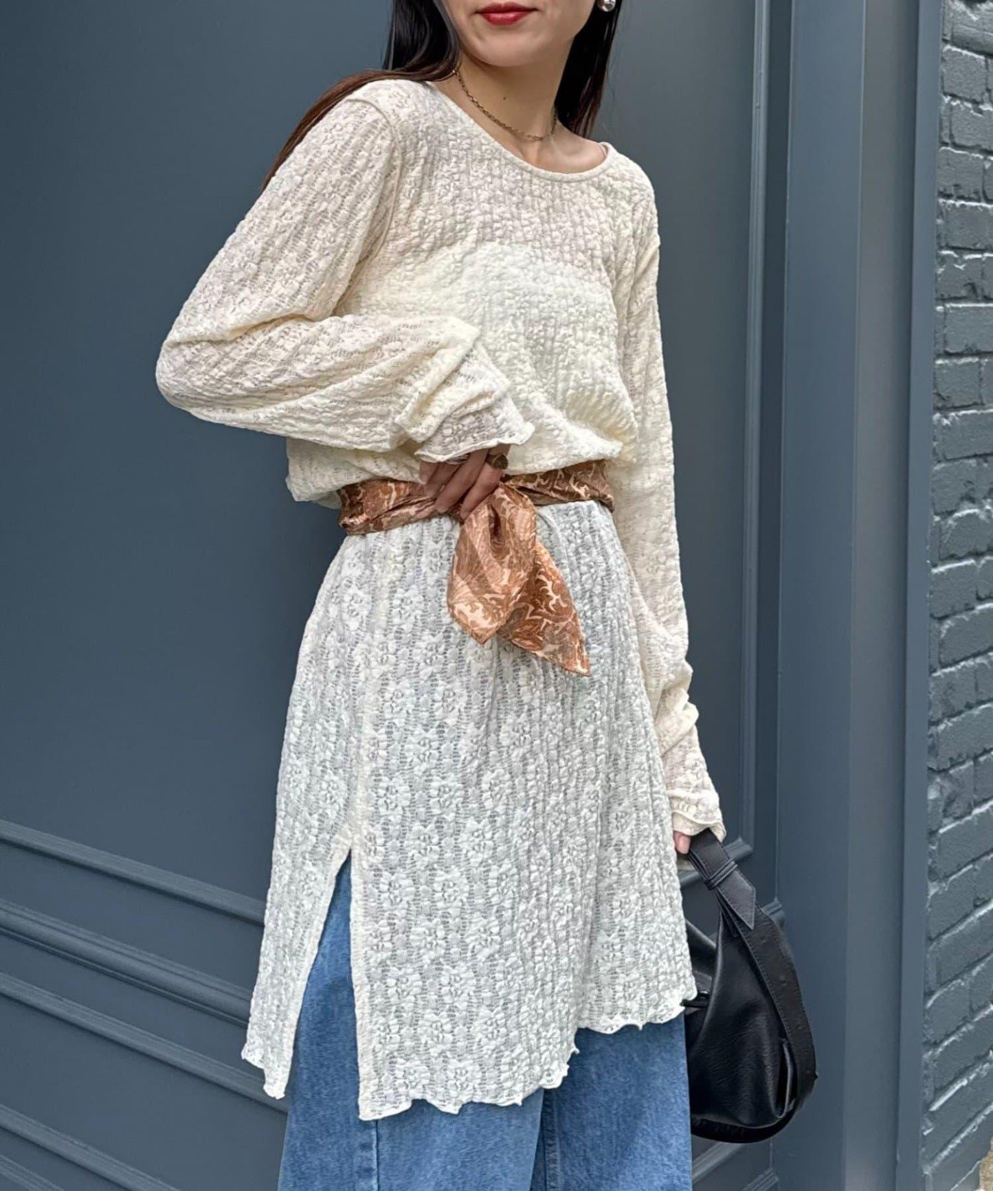 透視蕾絲連衣裙