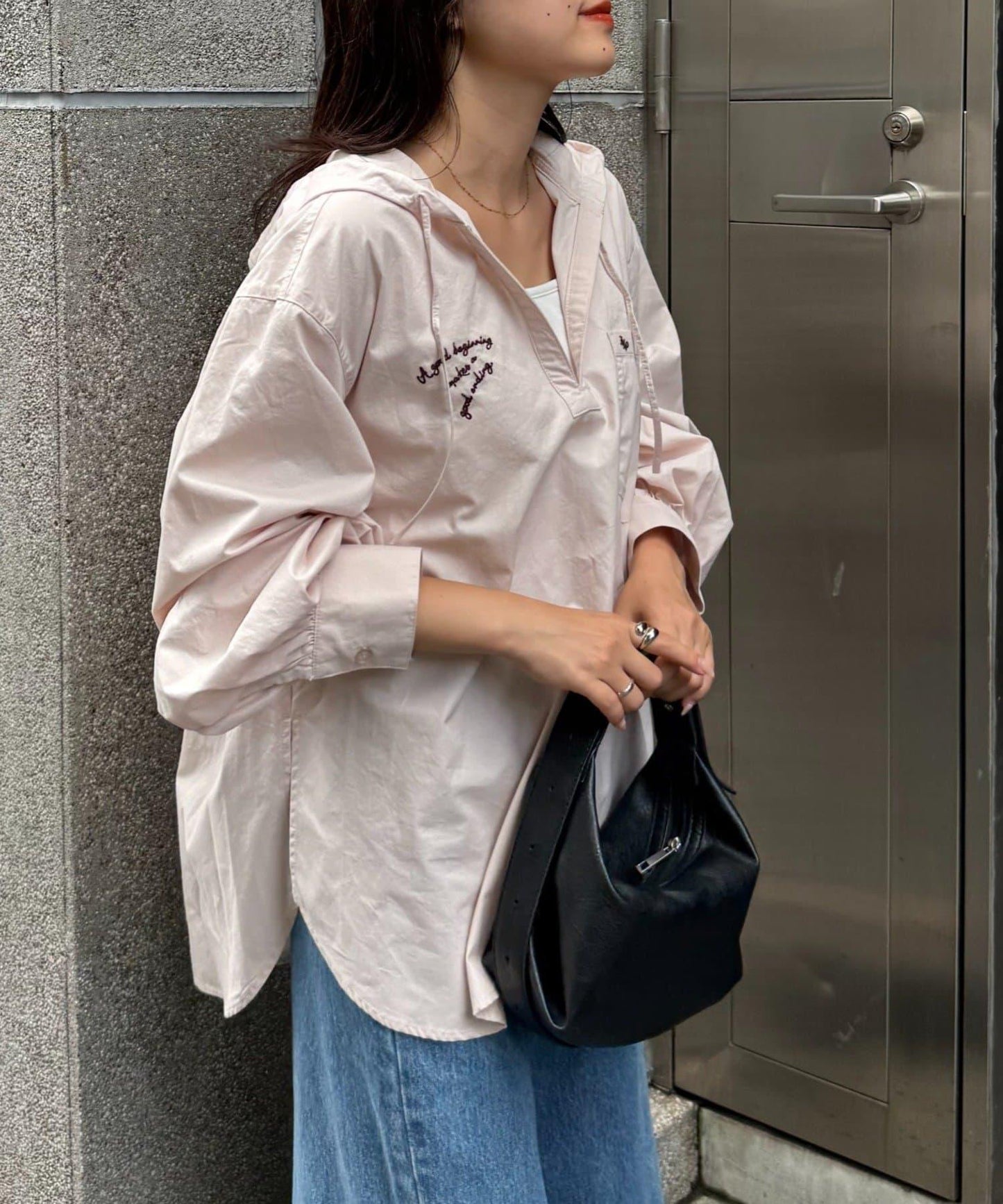 Logo刺繡領帶帽衛衣