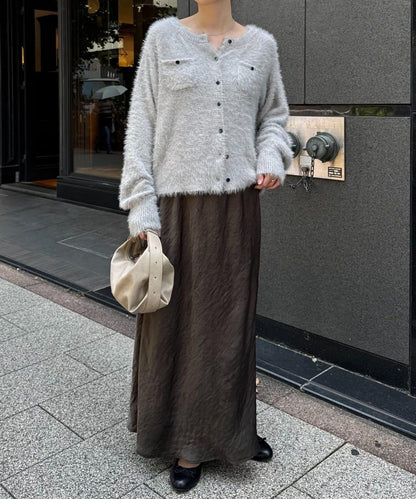 迷你口袋混紡羽絨開衫