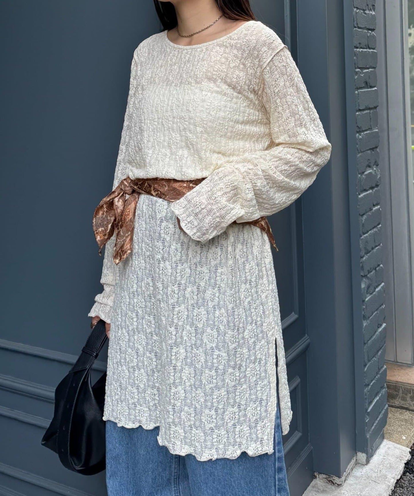 透視蕾絲連衣裙