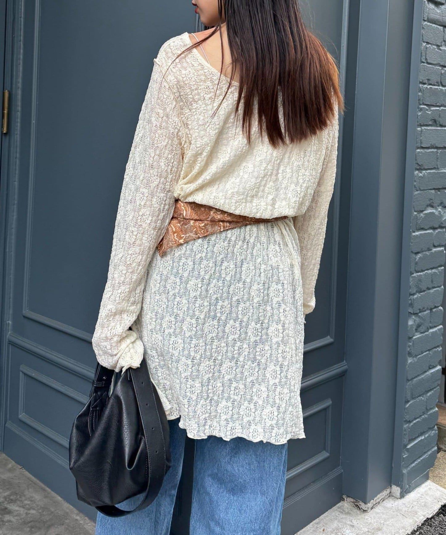 透視蕾絲連衣裙