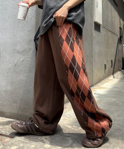 【男女通用】菱格紋針織運動褲