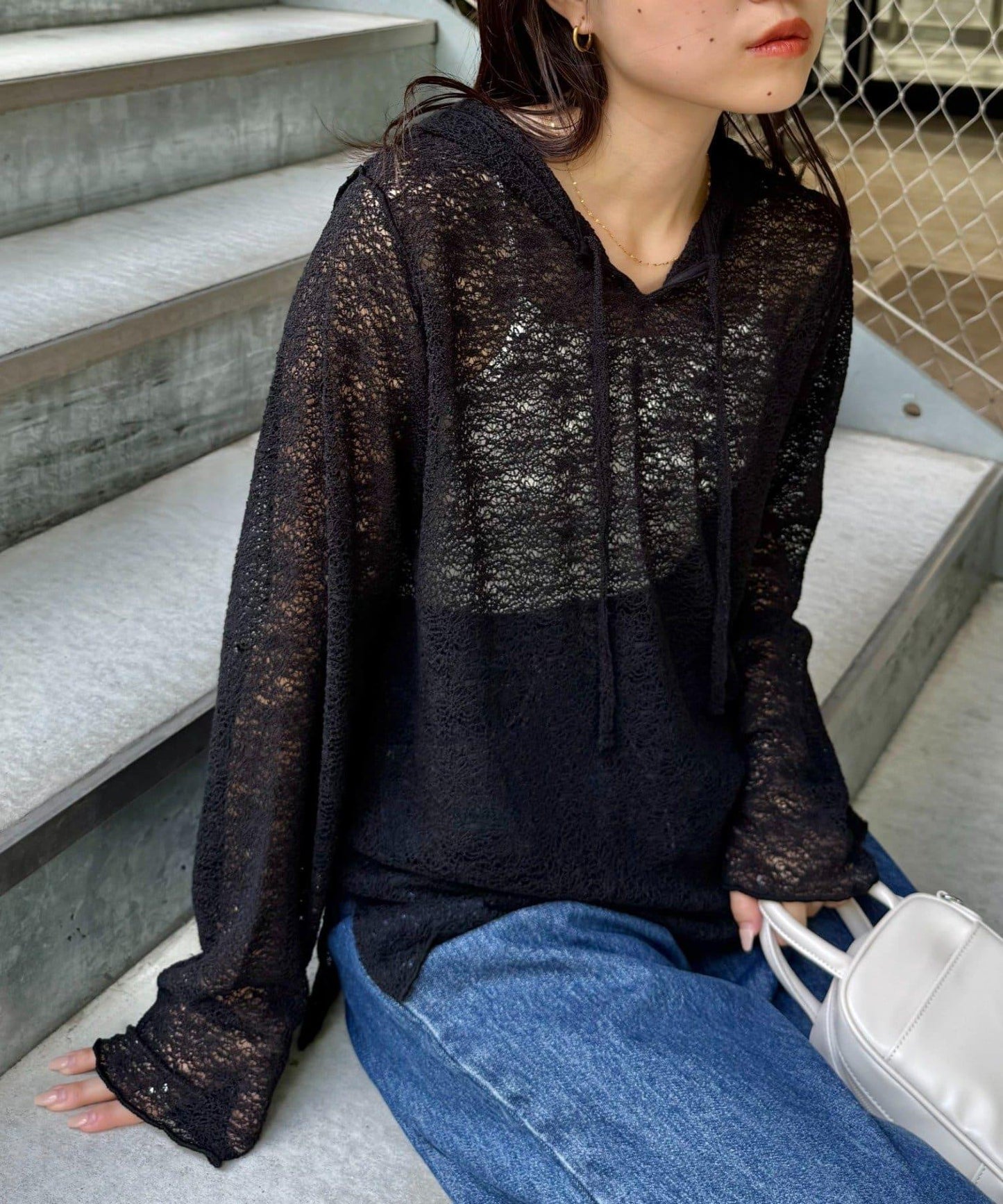 帆布繩帽連帽衫