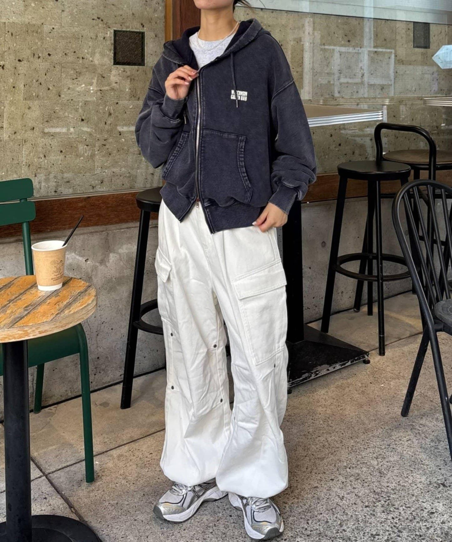 【男女通用】酸洗標誌拉鍊衛衣