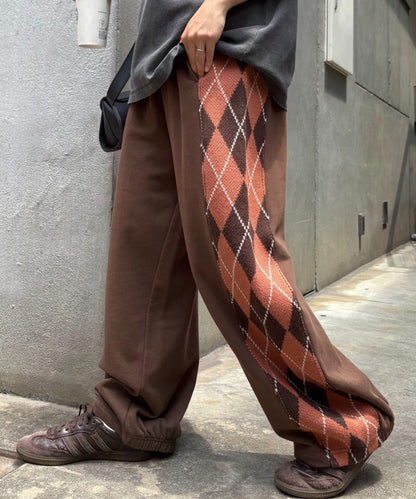 【男女通用】菱格紋針織運動褲