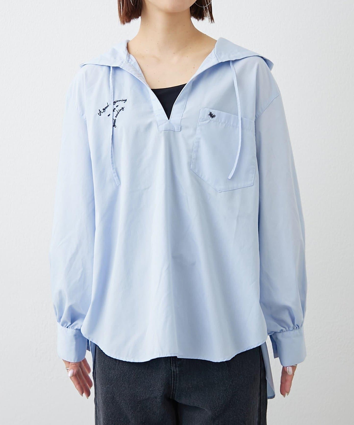 Logo刺繡領帶帽衛衣