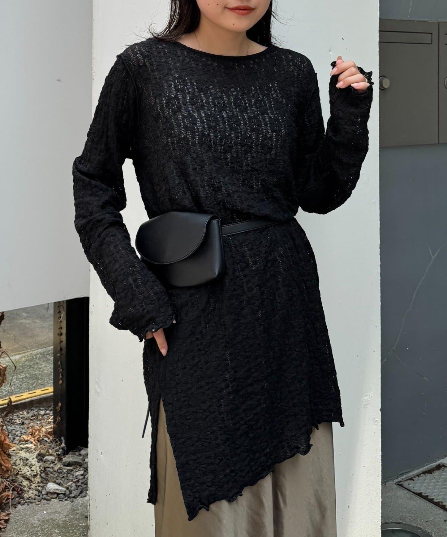 透視蕾絲連衣裙