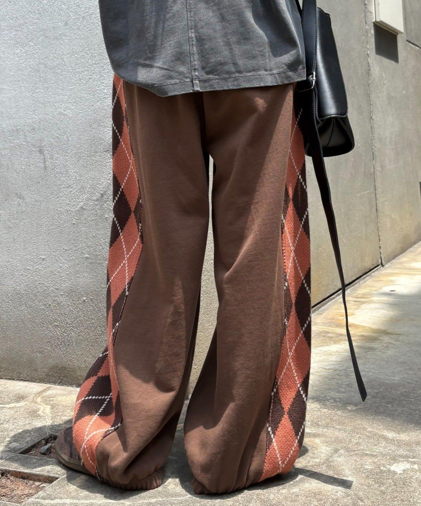 【男女通用】菱格紋針織運動褲