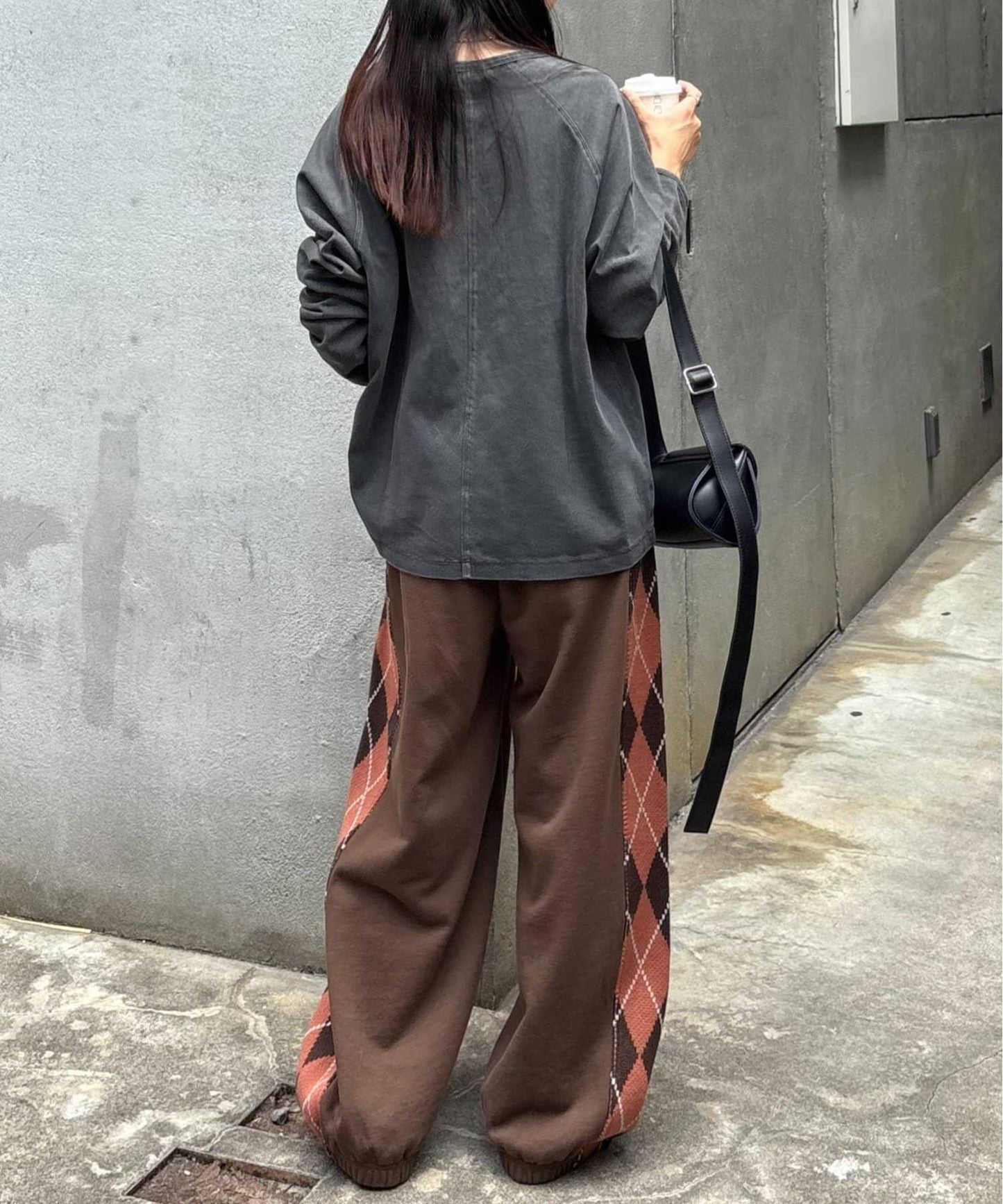 【男女通用】菱格紋針織運動褲