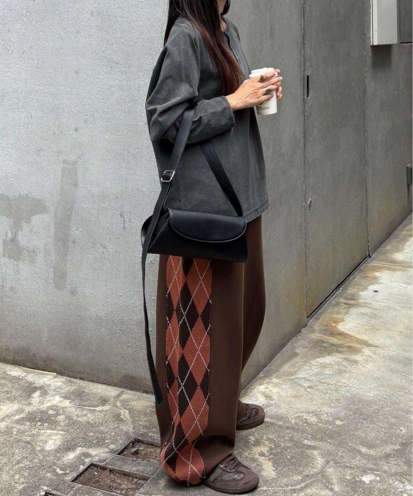 【男女通用】菱格紋針織運動褲