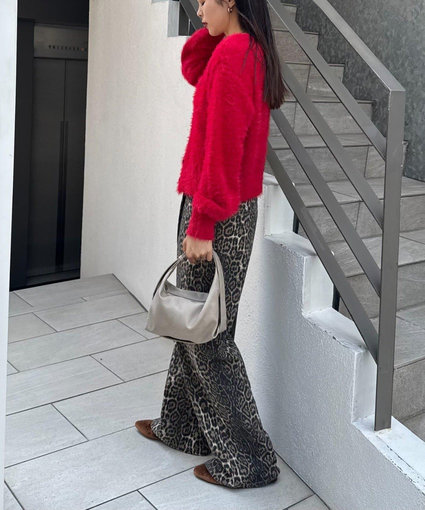 迷你口袋混紡羽絨開衫