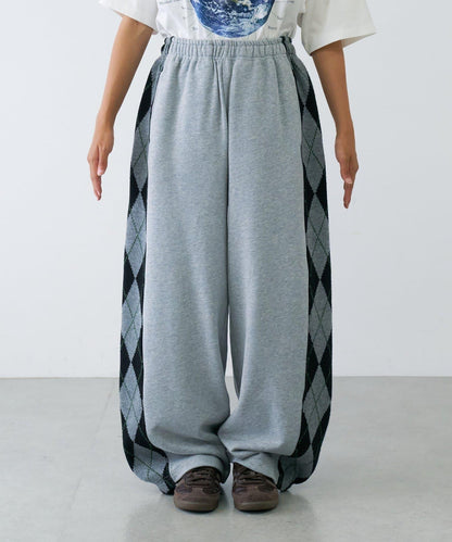 【男女通用】菱格紋針織運動褲