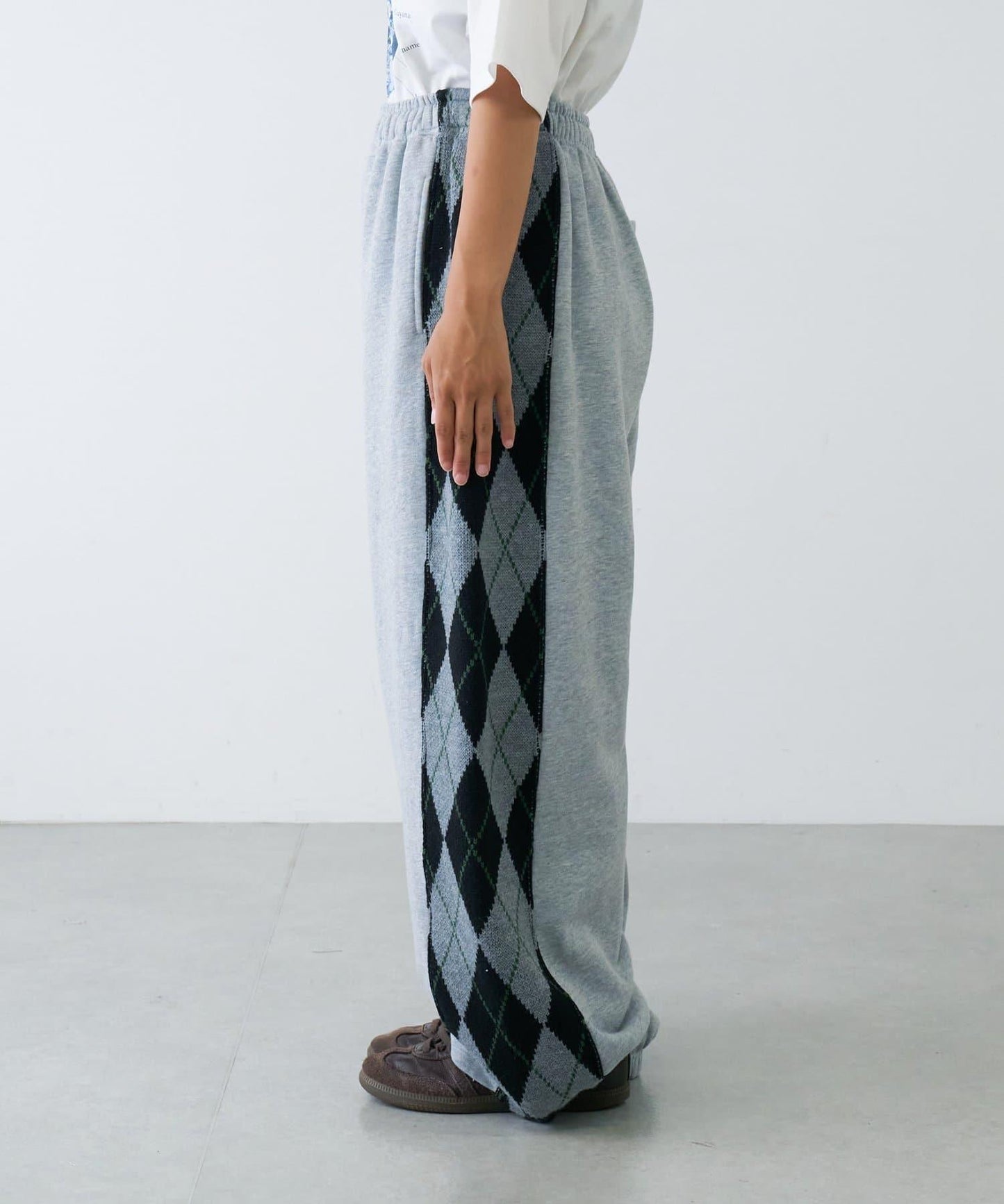 【男女通用】菱格紋針織運動褲