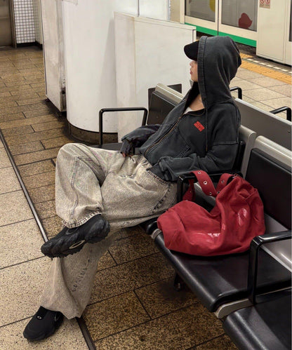 【男女通用】酸洗標誌拉鍊衛衣