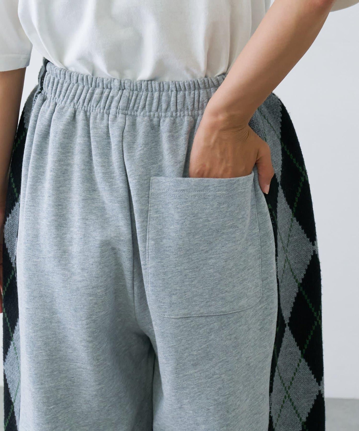 【男女通用】菱格紋針織運動褲