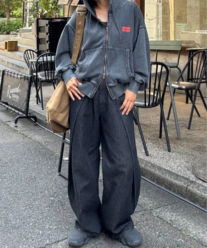 【男女通用】酸洗標誌拉鍊衛衣