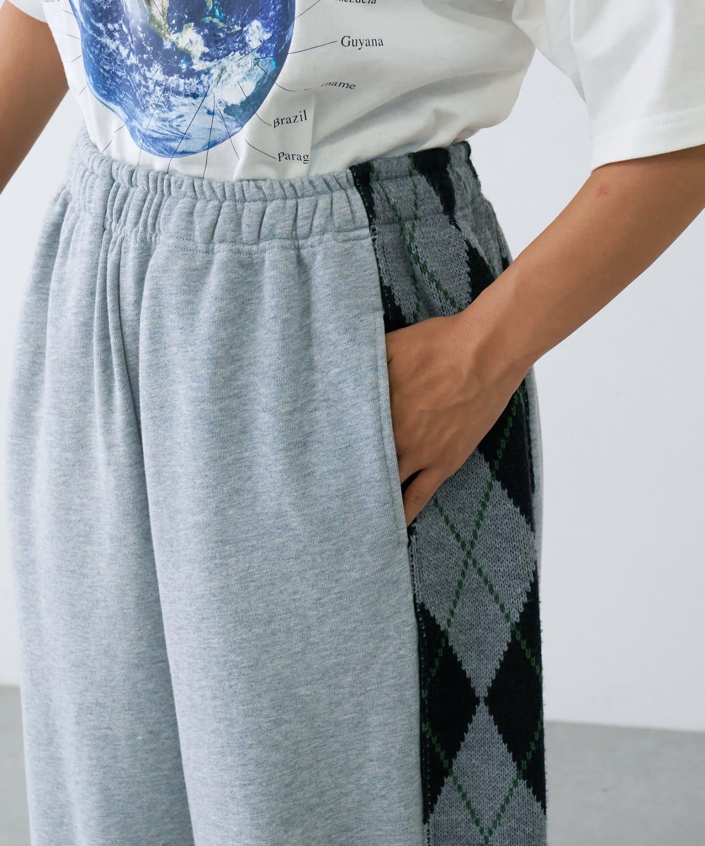 【男女通用】菱格紋針織運動褲