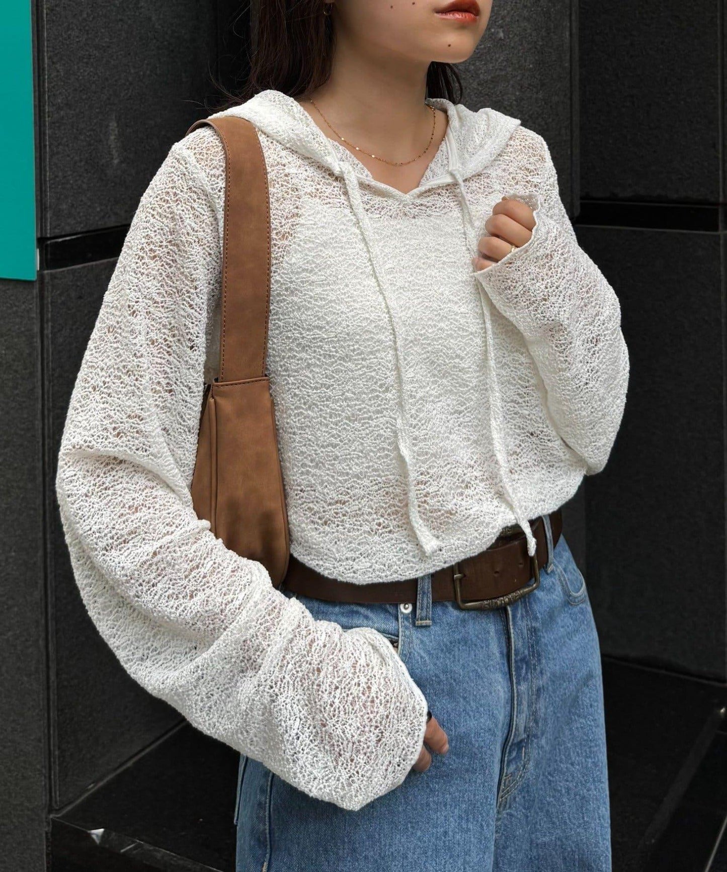 帆布繩帽連帽衫