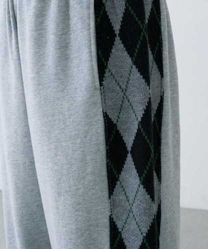 【男女通用】菱格紋針織運動褲