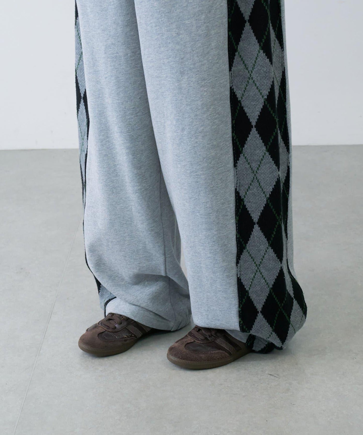 【男女通用】菱格紋針織運動褲