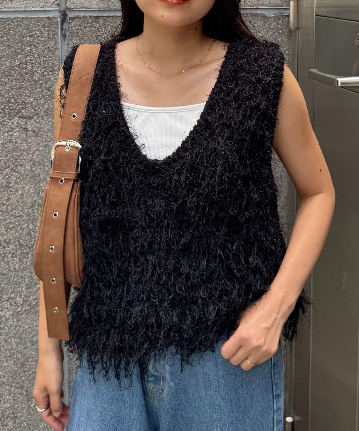 V領環形流蘇馬甲