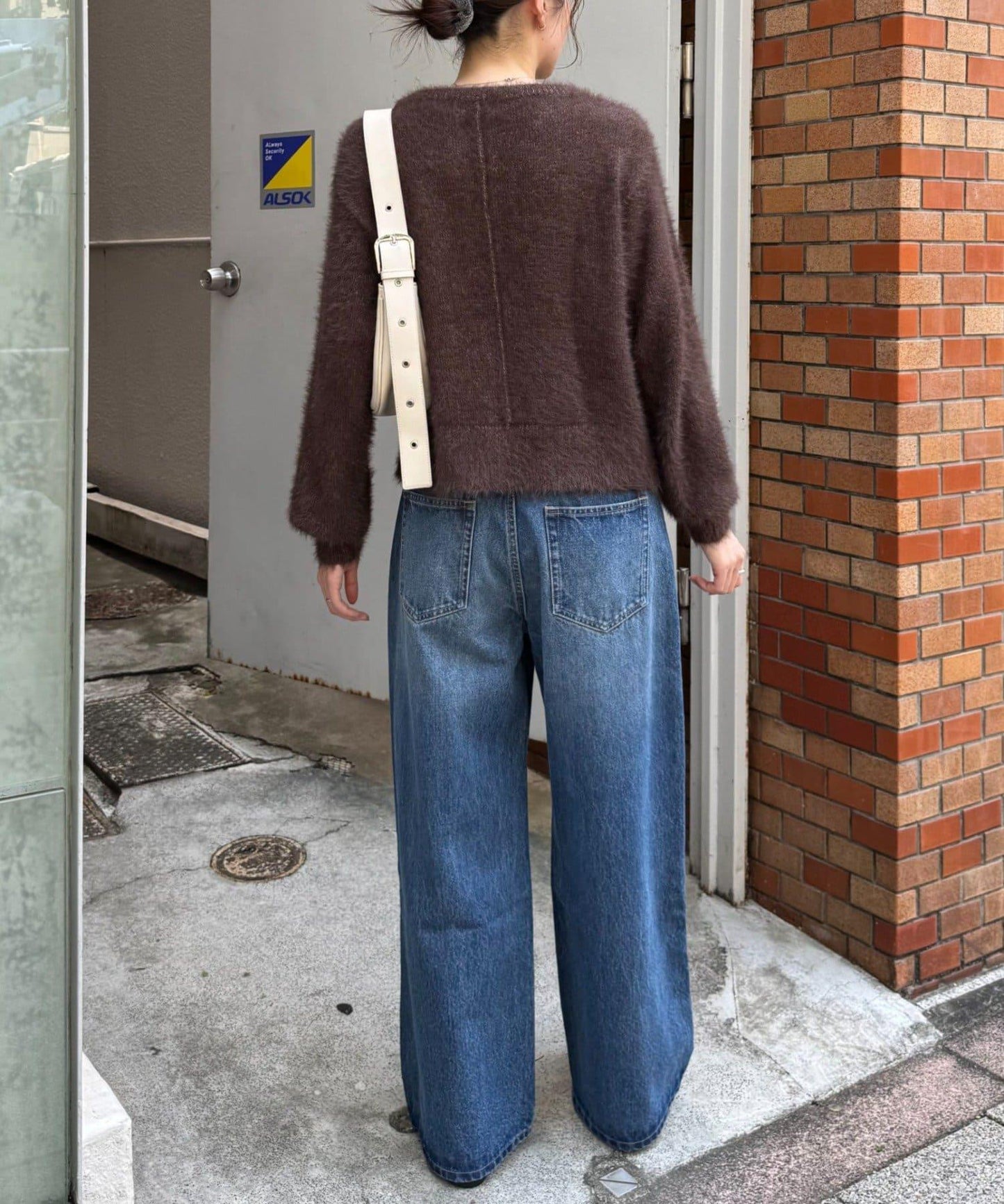 迷你口袋混紡羽絨開衫