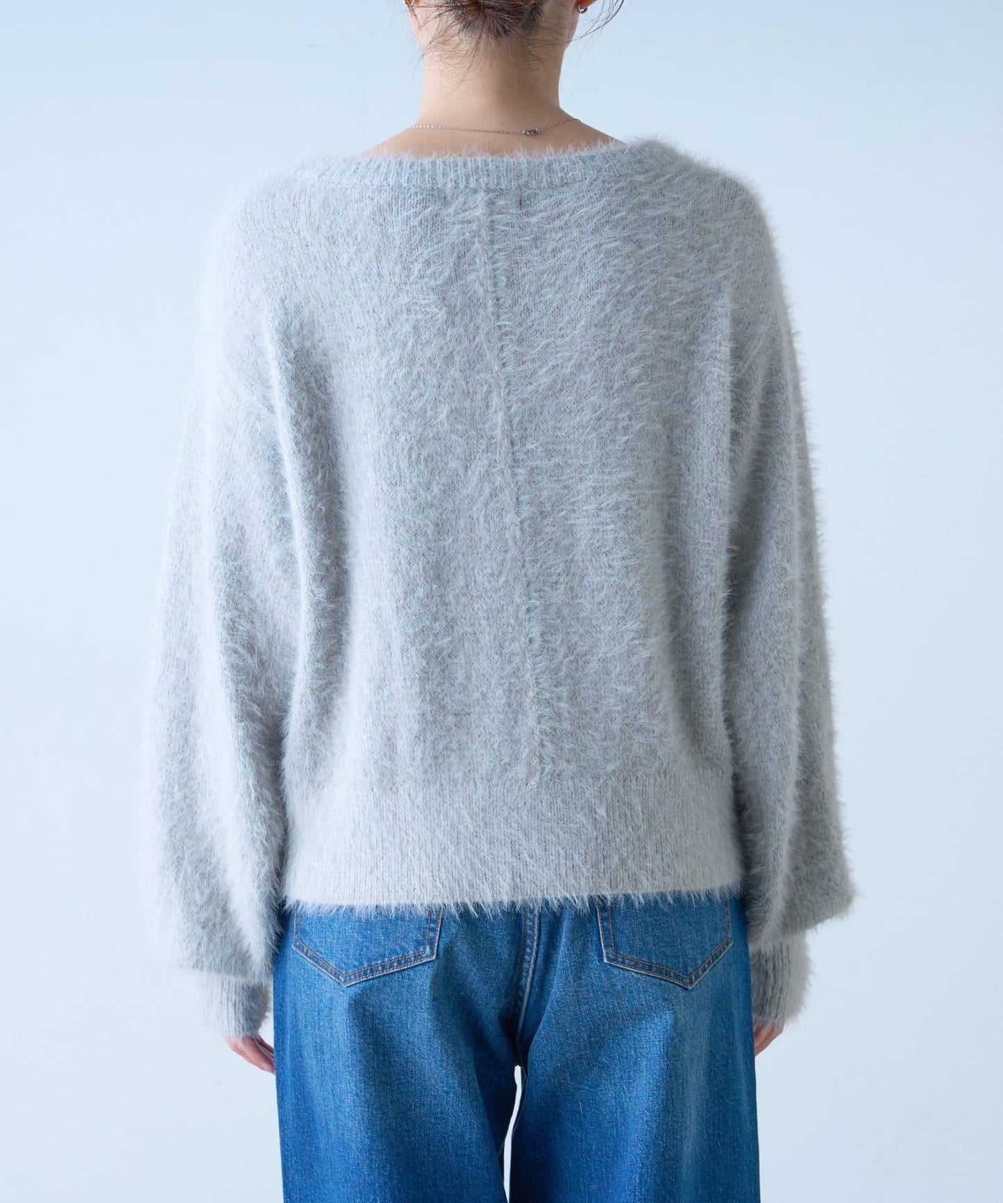 迷你口袋混紡羽絨開衫