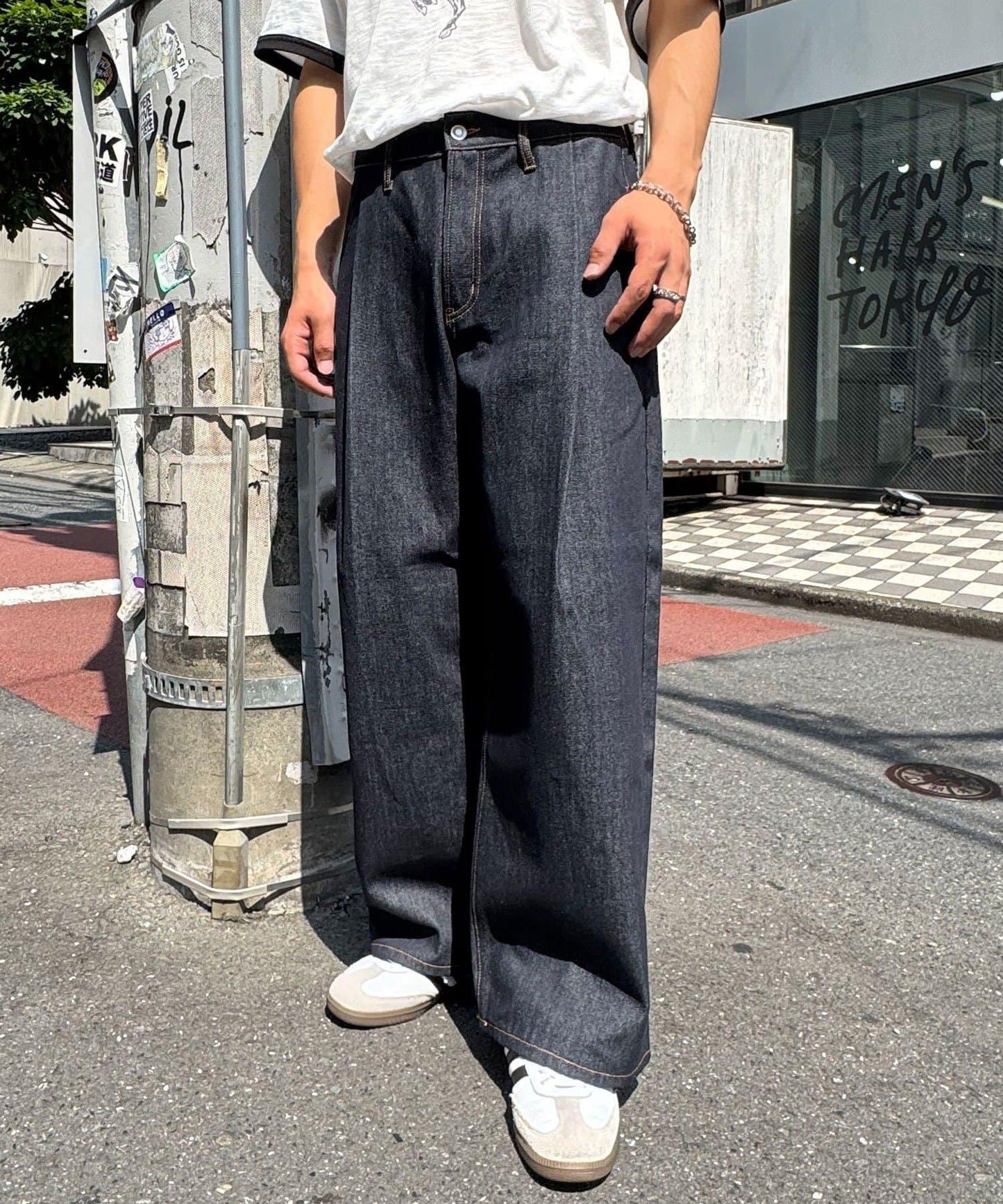 【CIAN DENIM/藍色牛仔】寬腿喇叭褲