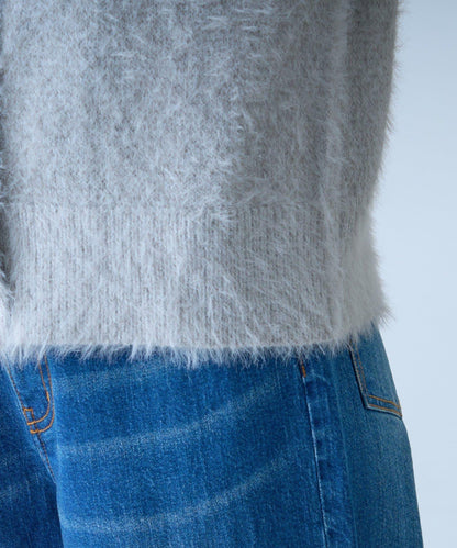 迷你口袋混紡羽絨開衫