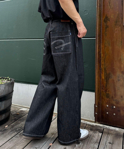 【CIAN DENIM/藍色牛仔】寬腿喇叭褲