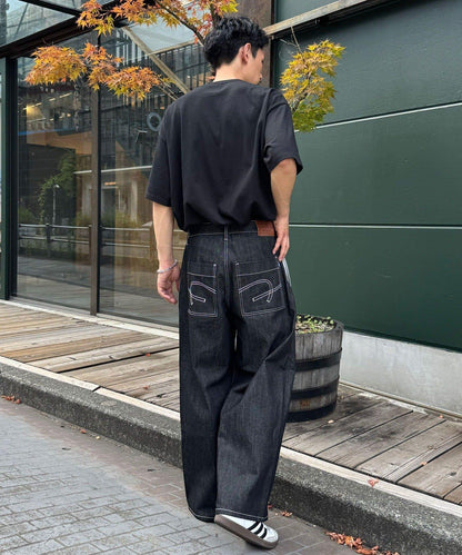 【CIAN DENIM/藍色牛仔】寬腿喇叭褲