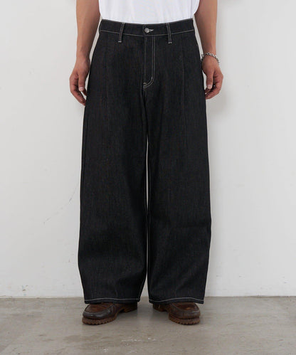 【CIAN DENIM/藍色牛仔】寬腿喇叭褲