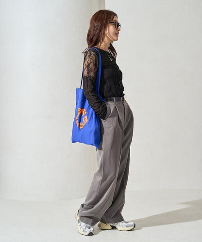 レースパッチワークロングスリーブトップス【限定展開】