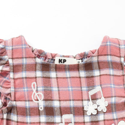 mimi醬格子圖案上衣和燈籠褲套裝