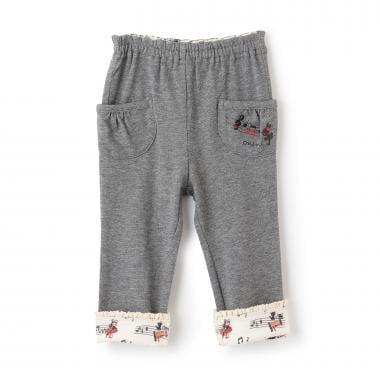 褲腳翻邊牛仔風針織斜紋長褲