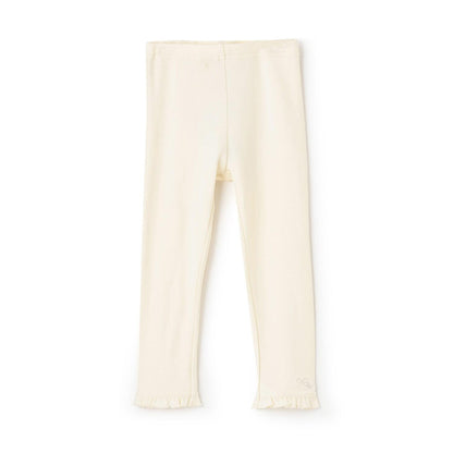 下襬迷你荷葉邊 彈力微絨打底褲【10分長度】