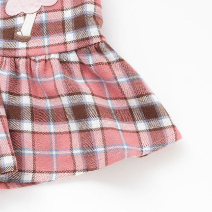 mimi醬格子圖案上衣和燈籠褲套裝