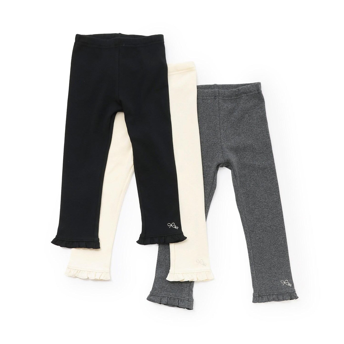 下襬迷你荷葉邊 彈力微絨打底褲【10分長度】