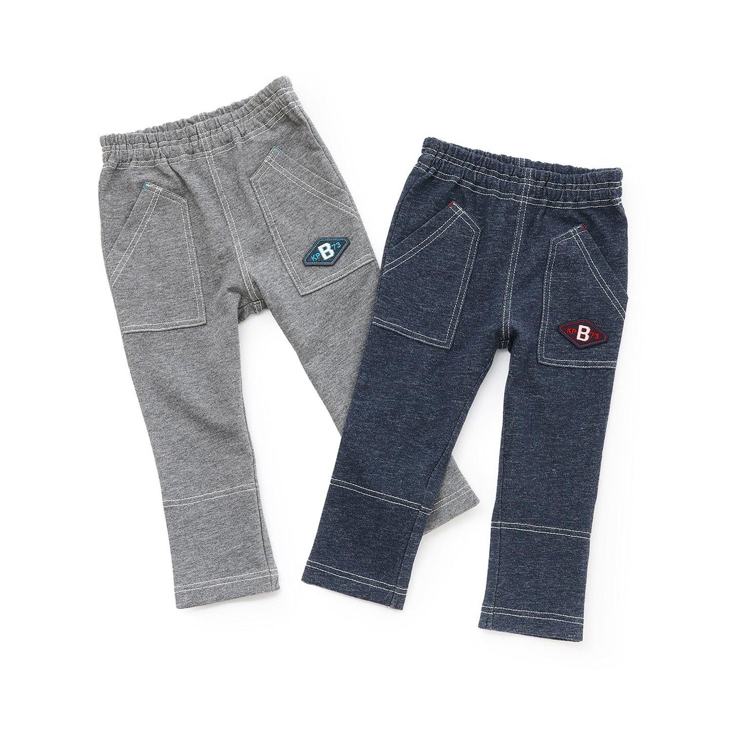 牛仔風針織斜紋長褲