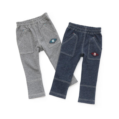 牛仔風針織斜紋長褲