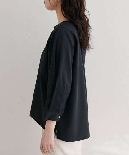 【限定】珍珠裝飾領開衫襯衫