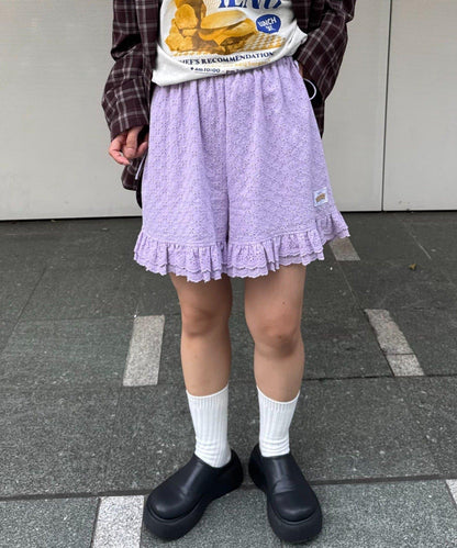 H.S蕾絲荷葉邊短褲