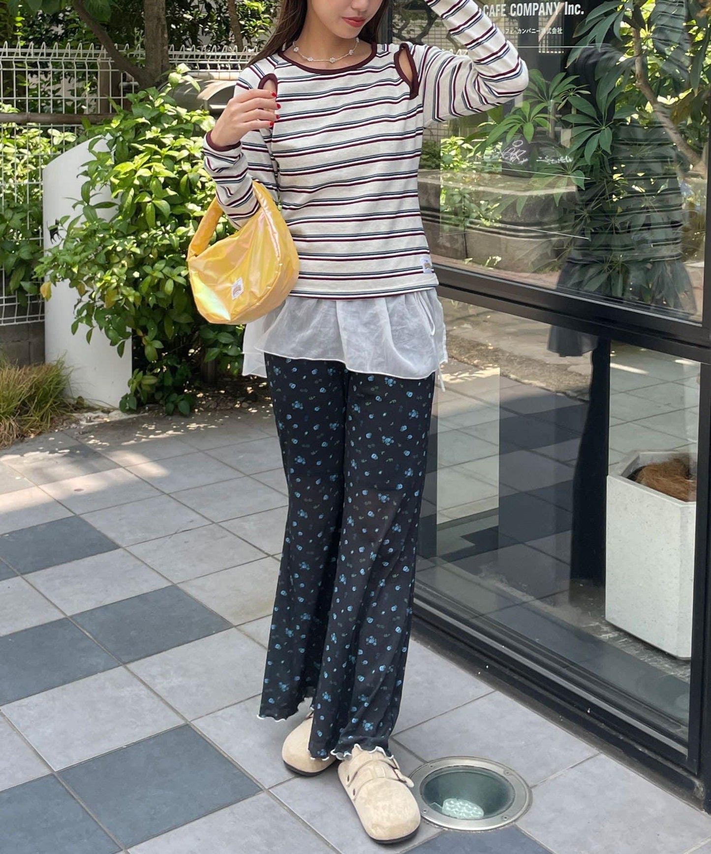 【HELLO.SANFRANCISCO/你好，舊金山】多邊剪裁條紋T恤
