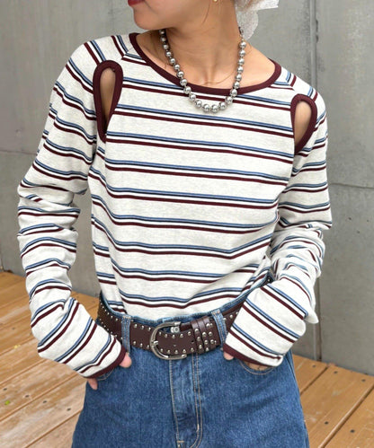 H.S剪裁露肩多功能T恤